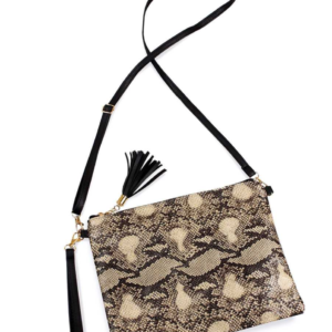 FASHION SNAKE PATTERN CROSSBODY CLUTCH